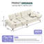 Canapé 104,7 po à 4 places avec accoudoirs amovibles et 2 coussins 104,7 po pour salon, chambre à coucher, appartement, bureau, studio-1352744097