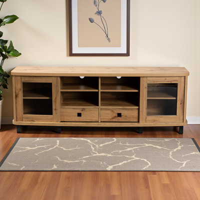 Opal 2-Drawer TV Stand features an Oak Brown Finish, 69.97'' W X 17.44'' D X 24.74'' H