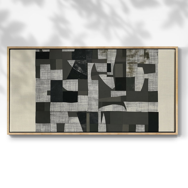 Série abstraite-DCCL XXXVII- Toile tendue avec châssis tendue, prête à être accrochée, H 21 po x l 41 po, Naturel