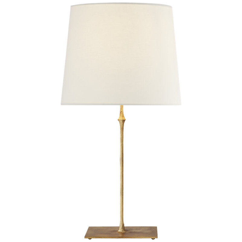Dauphine Table Lamp, Gilded Iron, Fabric