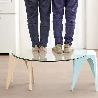 35.4 Inch Round Glass Table Top, 3/8 Thick Tempered, Supports 100 Lbs, Five - Times Stronger Structure Top Of Tempered Glass, Can Withstand Heavy Loads, Safe For Your Home Decor