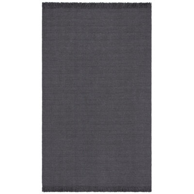 Lauren Ralph Lauren Hand Loomed Wool/Cotton Solid Colour Rug in Charcoal