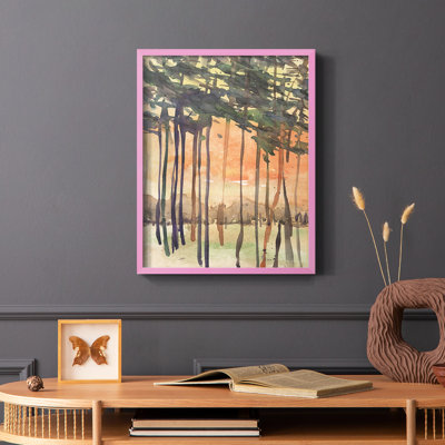 Between the Trees II Framed Print - Solid Wood