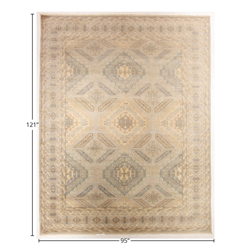 Hand Knotted Geometric Rug