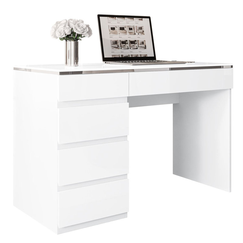 Desk AURORA with drawers, Silver