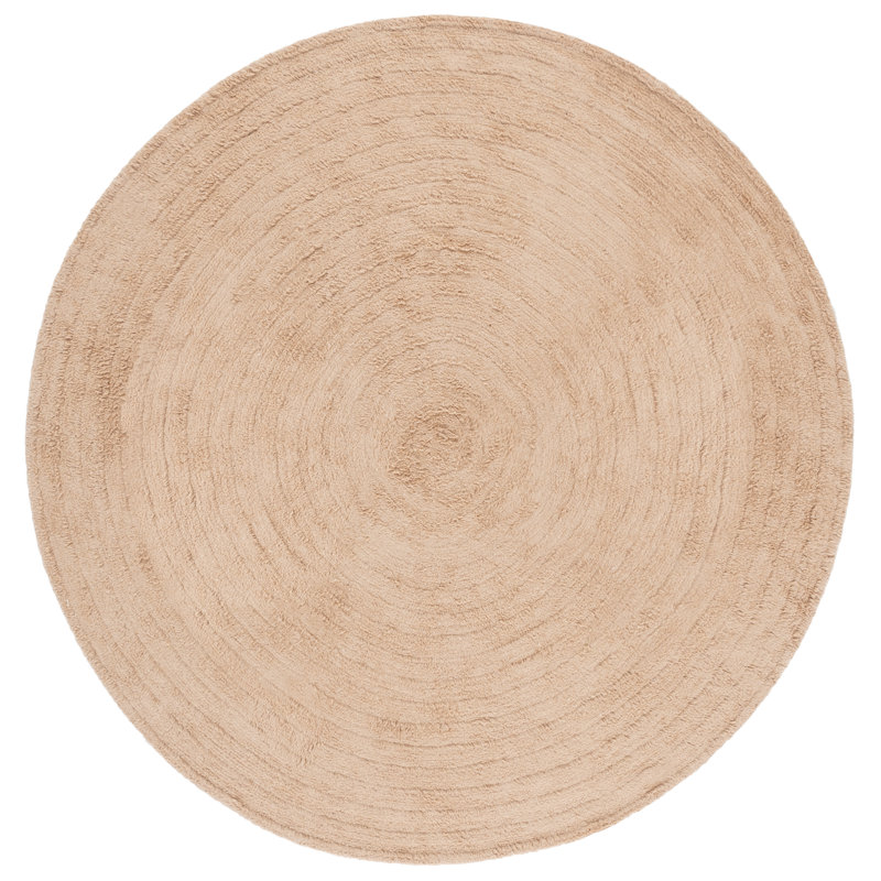 Easy Care 228 Hand Tufted Recycled Cotton Machine Washable Geometric Indoor Use Only Rug, Round 6'