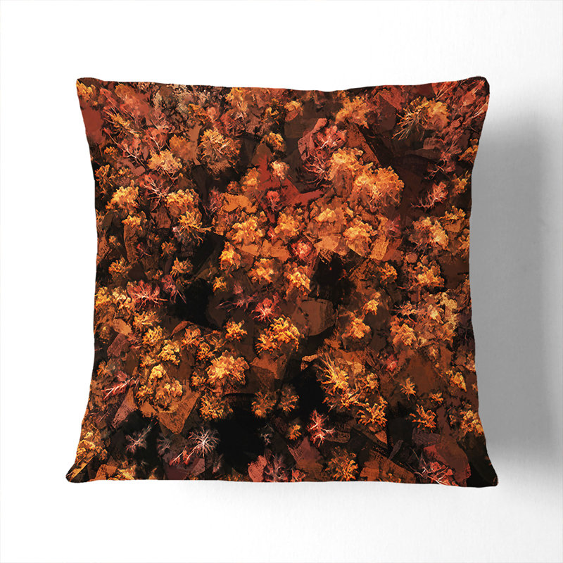 Autumn Forest In Bloom In Abstract Square Throw Cushion, Stone, 40 x 40 cm