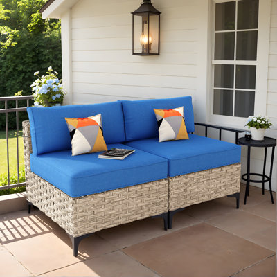 50.4'' Wicker Outdoor Loveseat, Outdoor Patio Sofa