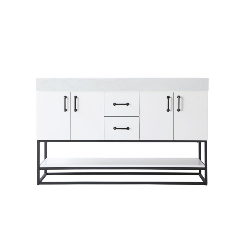 54 inch Double Bathroom Vanity, White
