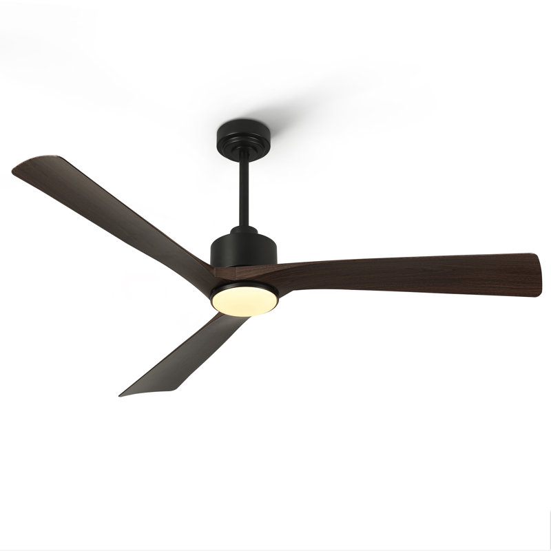 Grand ventilateur de plafond à intensité variable de 60 po avec lumière DEL et télécommande Karlena (ensemble de 2)