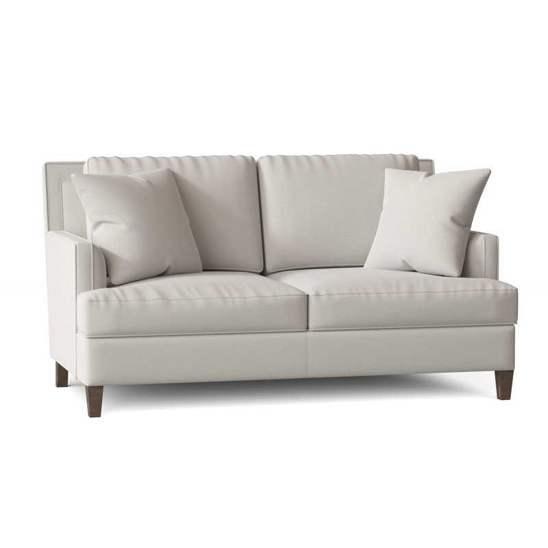 Addison 66" Recessed Arm Loveseat with Reversible Cushions, Aged Gray, Cream Chenille 1548-002