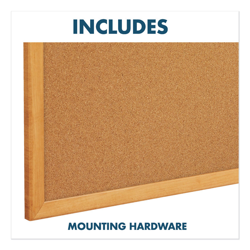 48" x 36" Oak Frame Whiteboard and Cork Bulletin Combo