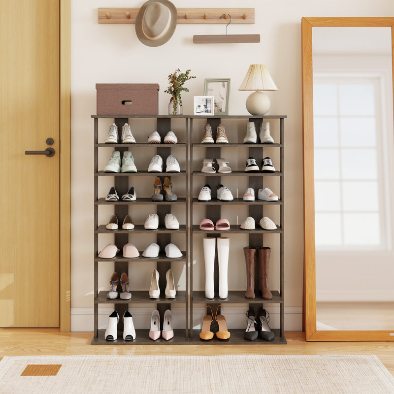 14 Pair Shoe Rack, Gray
