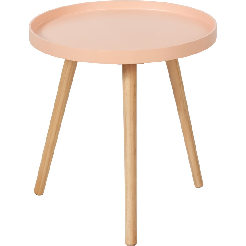 Margaux Tray Top End Table, Brown, Pink/Orange