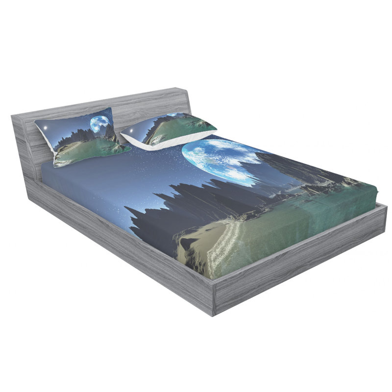 Microfiber Fitted Sheet, Queen Fitted Sheet with 2 Pillowcases