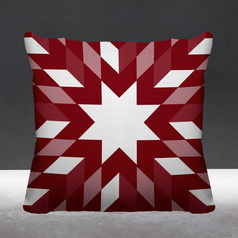 Coussin intérieur / extérieur Lynn Country, L 15 po x H 15 po, Rouge