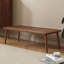 Banc rembourré brun + bois massif-1064673046