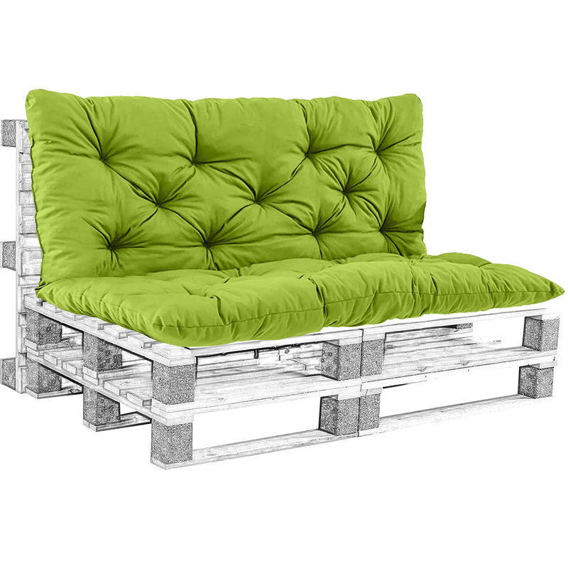 2-3 Seat Swing Replacement Cushion, Outdoor Bench Cushions With Backrest Thicken 4", Grass Green, 40" W x 20" D