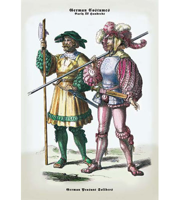 " German Costumes: German Peasant Soldiers "