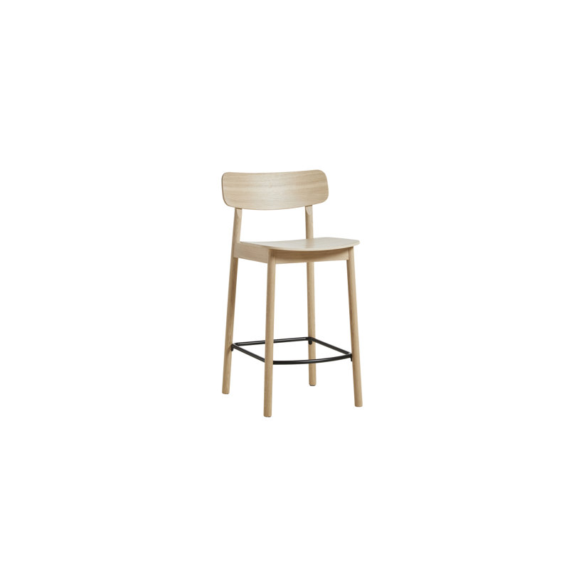 Soma Bar Stool, Counter Stool (25.59'' Seat Height), Oak/Black