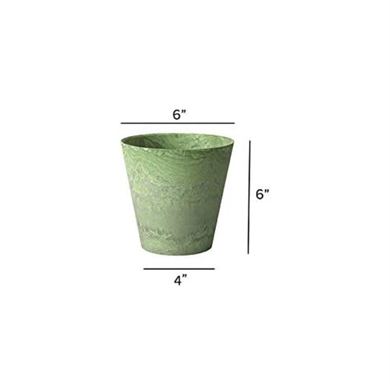 Burkett Self-Watering Stone Pot Planter, 6" H x 6.5" W x 6.5" D, Gray