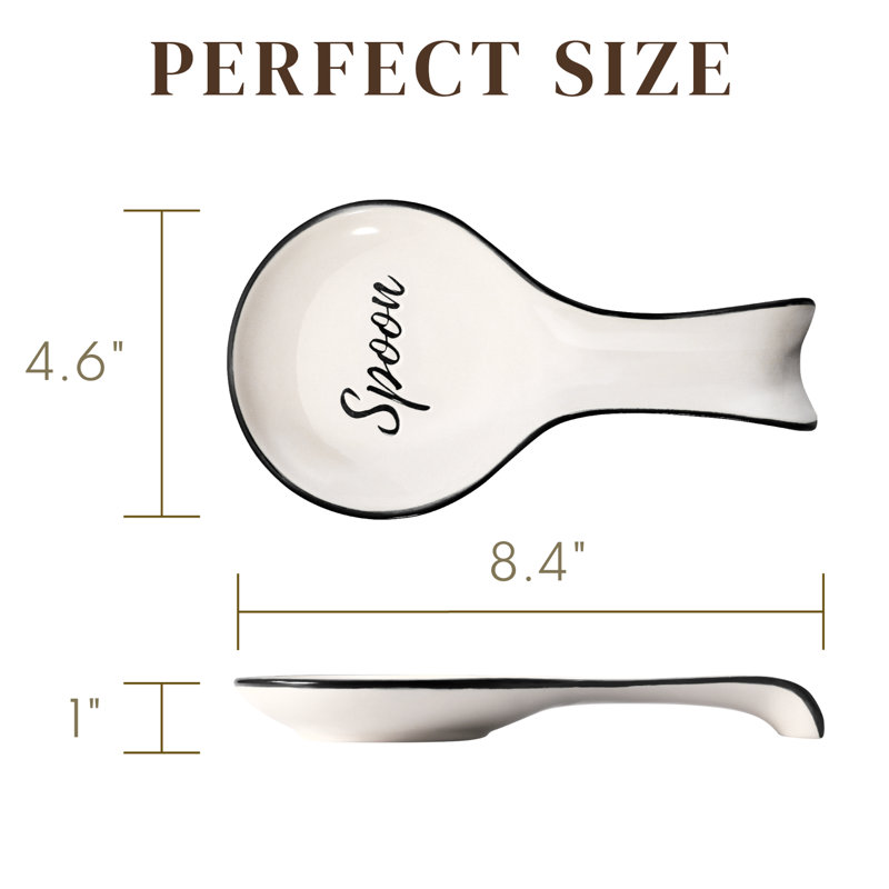 Ceramic / Porcelain Oval Spoon Rest, Black