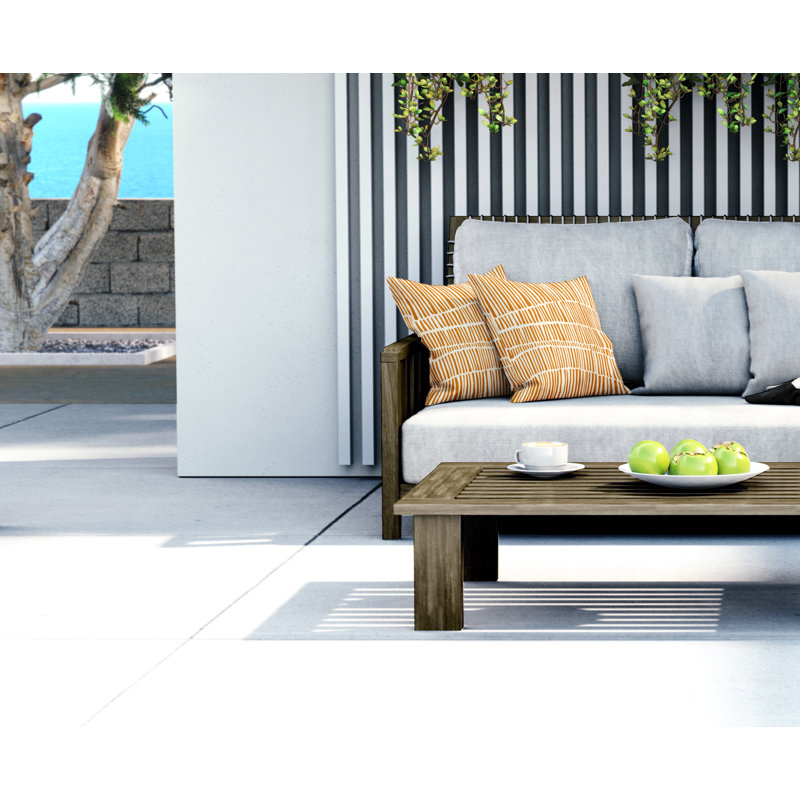 Jeté carré intérieur / extérieur en polyester Ikom, L 15 po x H 15 po, Orange