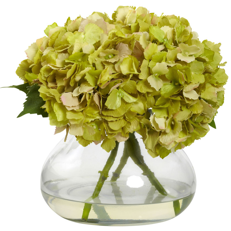 Hydrangea Arrangement in Vase, Small, Green