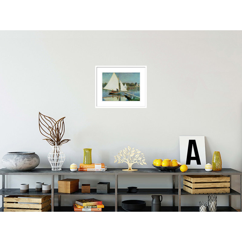 «Sailing at Argenteuil» par Claude Monet, impression giclée encadrée, H 17,75 po x l 21,64 po