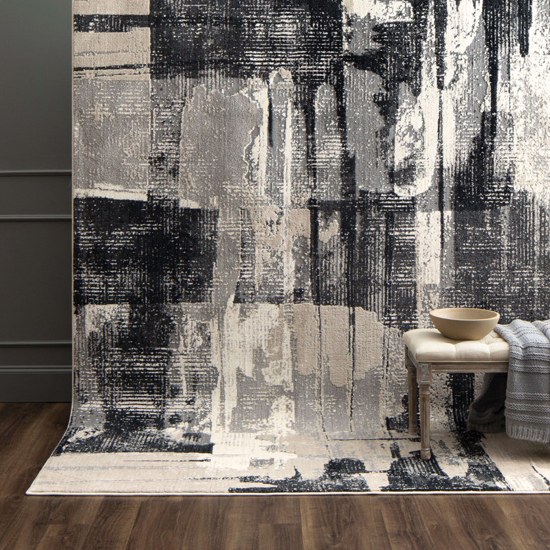 Karastan 5'3" x 7'10" Gray and Multicolor Abstract Wool Area Rug