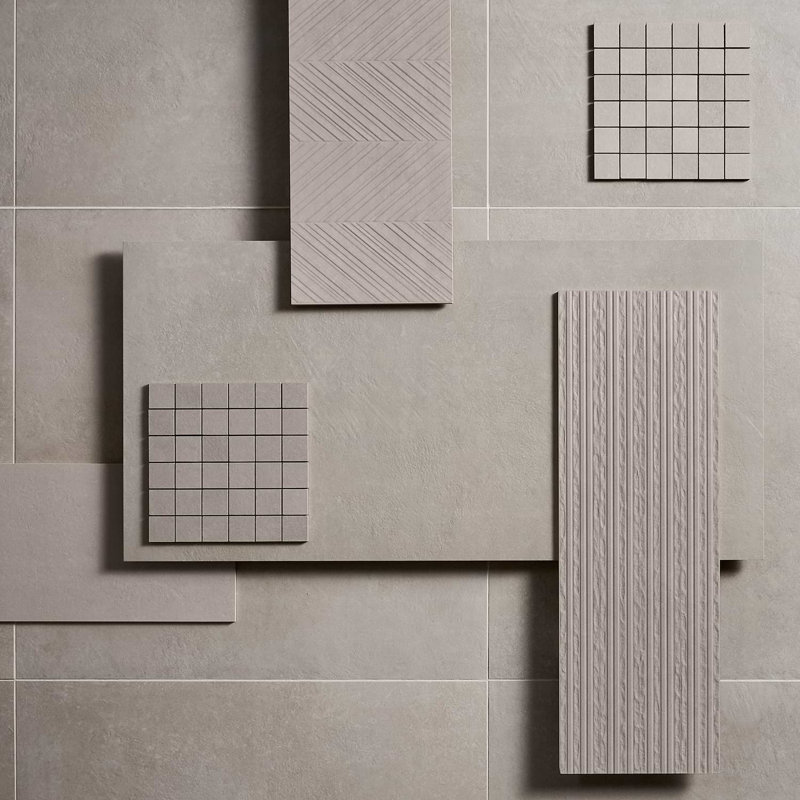 Stoneside 2x2 Porcelain Matte Mosaic Tile, Linen Warm Gray