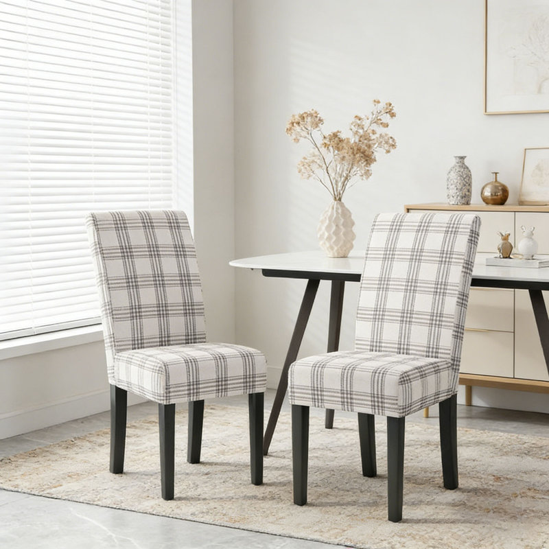 Chaise de salle à manger, Carreauté gris