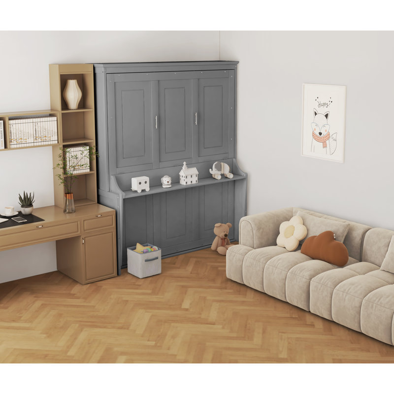 Amraiz Murphy Storage Bed, Gray