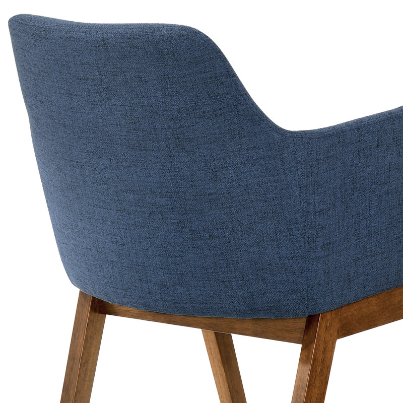Ensemble de salle à manger 5 pièces Anthonella, Bleu / noyer, Noyer, H 30 po x L 42 po x l 42 po