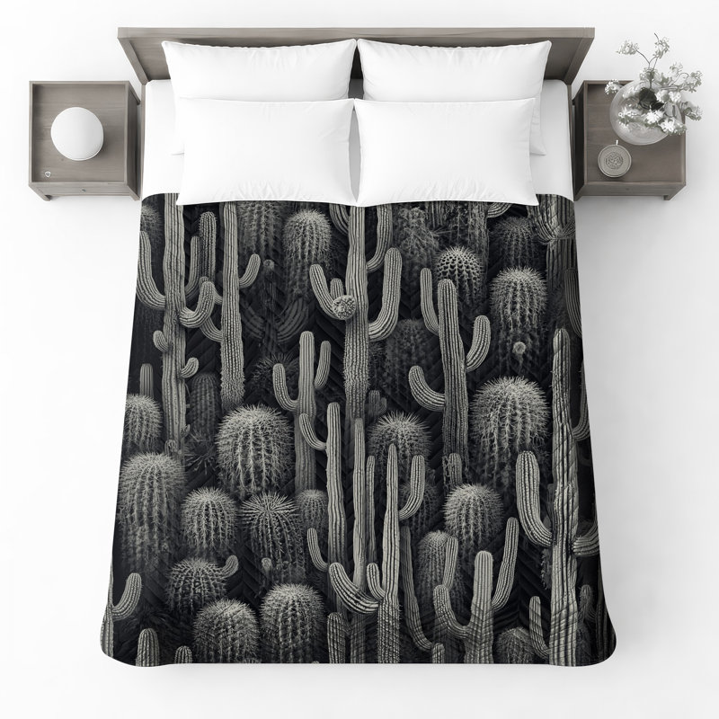 Cactus dense avec couvre-lit Cactus, Très grand lit