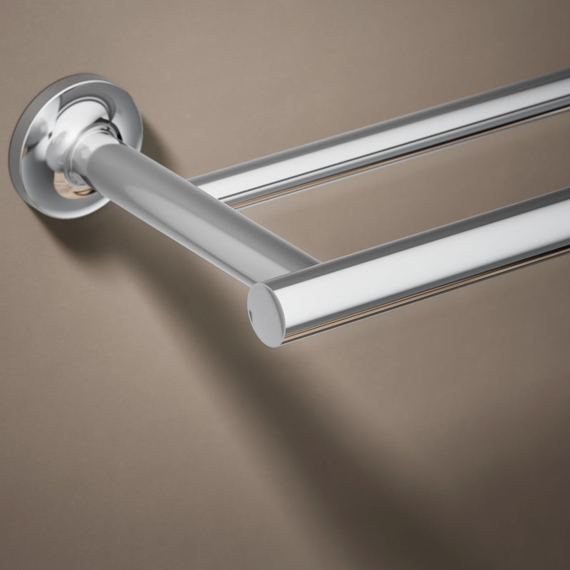 Purist® Double 24" Wall Mounted Towel Bar, Polished Chrome