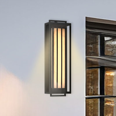 Hokku Designs Lavina - Support mural d'extérieur 1 lumière DEL au fini sable charbon