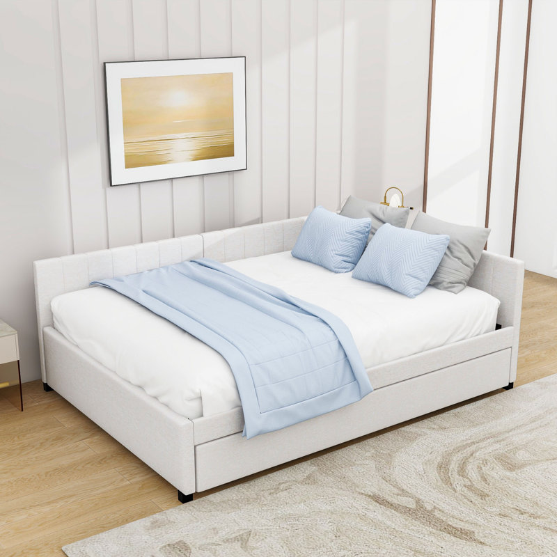 Thelman Upholstered Daybed, Full / Double, Beige