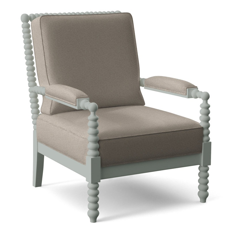 Fauteuil Jamilla Sabrina, Tissu beige performant; 0851-73, Finition nickel