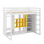 Lit mezzanine simple en bois avec garde-robe, tablettes et armoire-1513622961