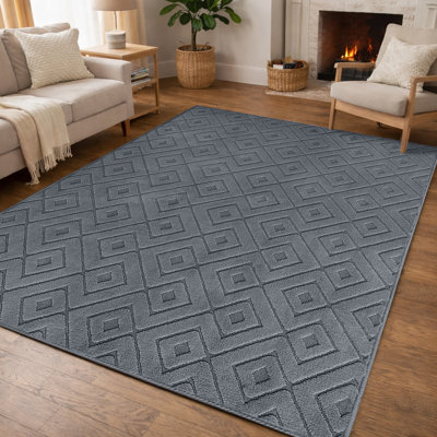 Hollow Geometric High-Low Rug.