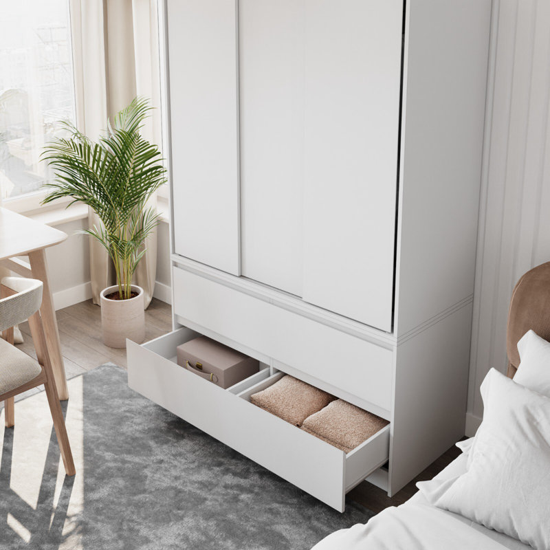 Manufactured Wood Wardrobe, White