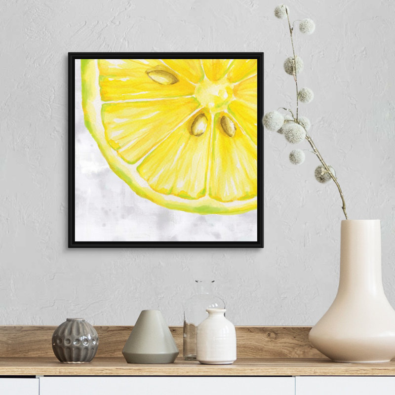 « Fruit II » par Eva watts, reproduction d’art sur toile, Cadre noir, H 18 po x l 18 po x P 1,75 po