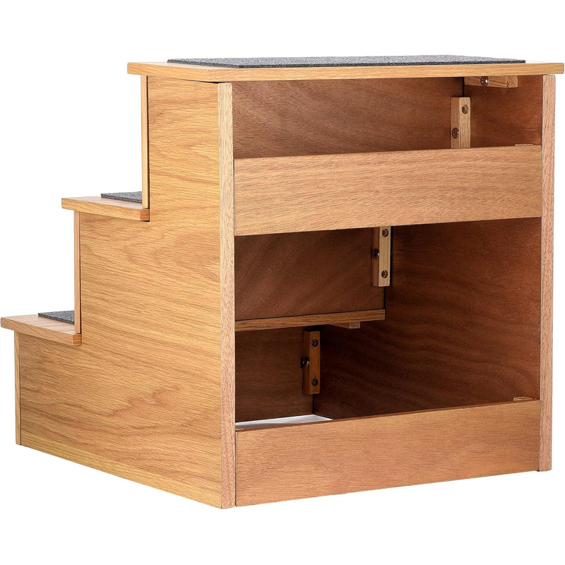 Escalier pour chien 3 pièces Deluxe Deluxe, Chêne moyen