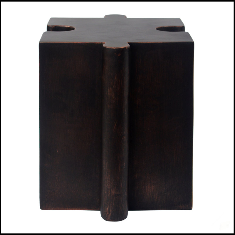 Table d'appoint casse-tête, table modulaire à bord concave MGO, Brun