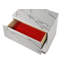 Table de chevet avec surface en laque de marbre ultra brillante Dual Allure, tiroirs en velours rouge moelleux, pieds en métal-2146401701