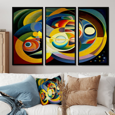 Origine du monde, couleurs rétro - ensemble d'art mural géométrique