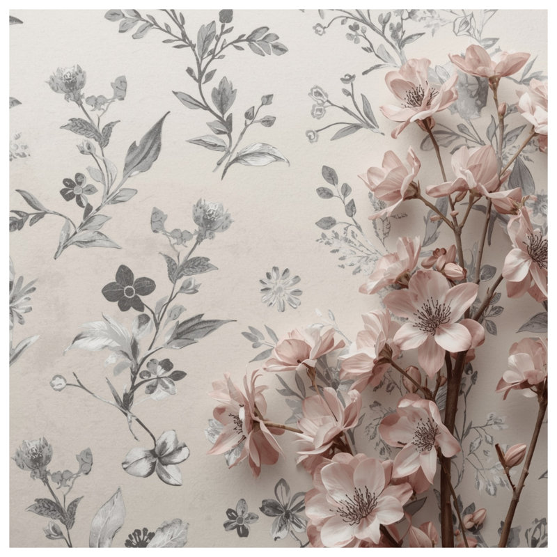 Coussins décoratifs à double face Pink Cherry Blossom Branch, 14 x 14 inches