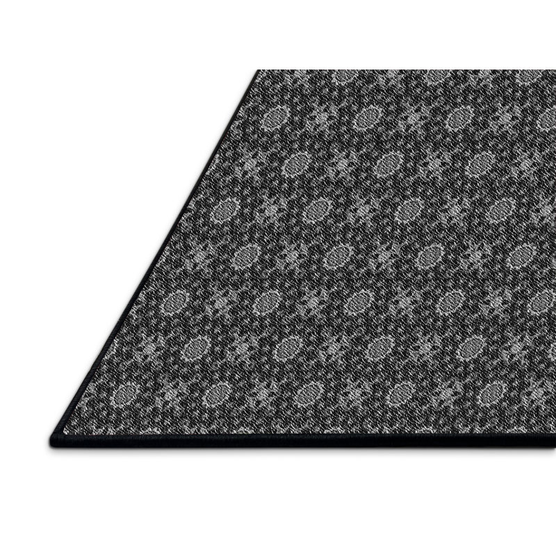 Tapis noir/vert tissé à la machine, Rectangle 5 pi x 7 pi