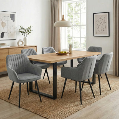 Bhagirath 31.5'' W 6-Person Rectangular Dining Set